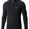 COLUMBIA - BASELATER HEAVYWEIGHT OMNI HEAT - LONG SLEEVE HALF ZIP- BLACK