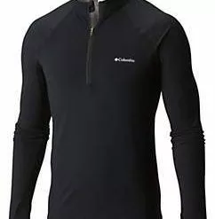 COLUMBIA - BASELATER HEAVYWEIGHT OMNI HEAT - LONG SLEEVE HALF ZIP- BLACK